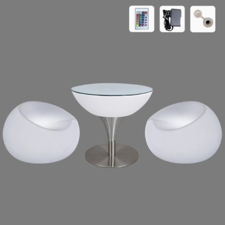 Комплект светящейся мебели Стол+2 стула V6 Комплект светящейся мебели Стол+2 стула V6